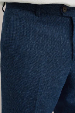slim fit pantalon van linnenmix