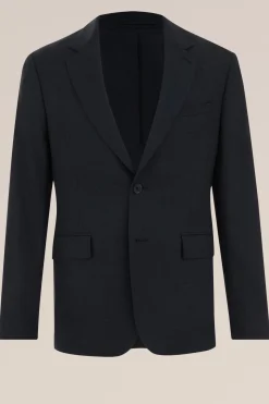 slim fit premium blazer van wolmix met structuur