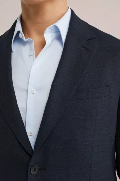 slim fit premium blazer van wolmix met structuur