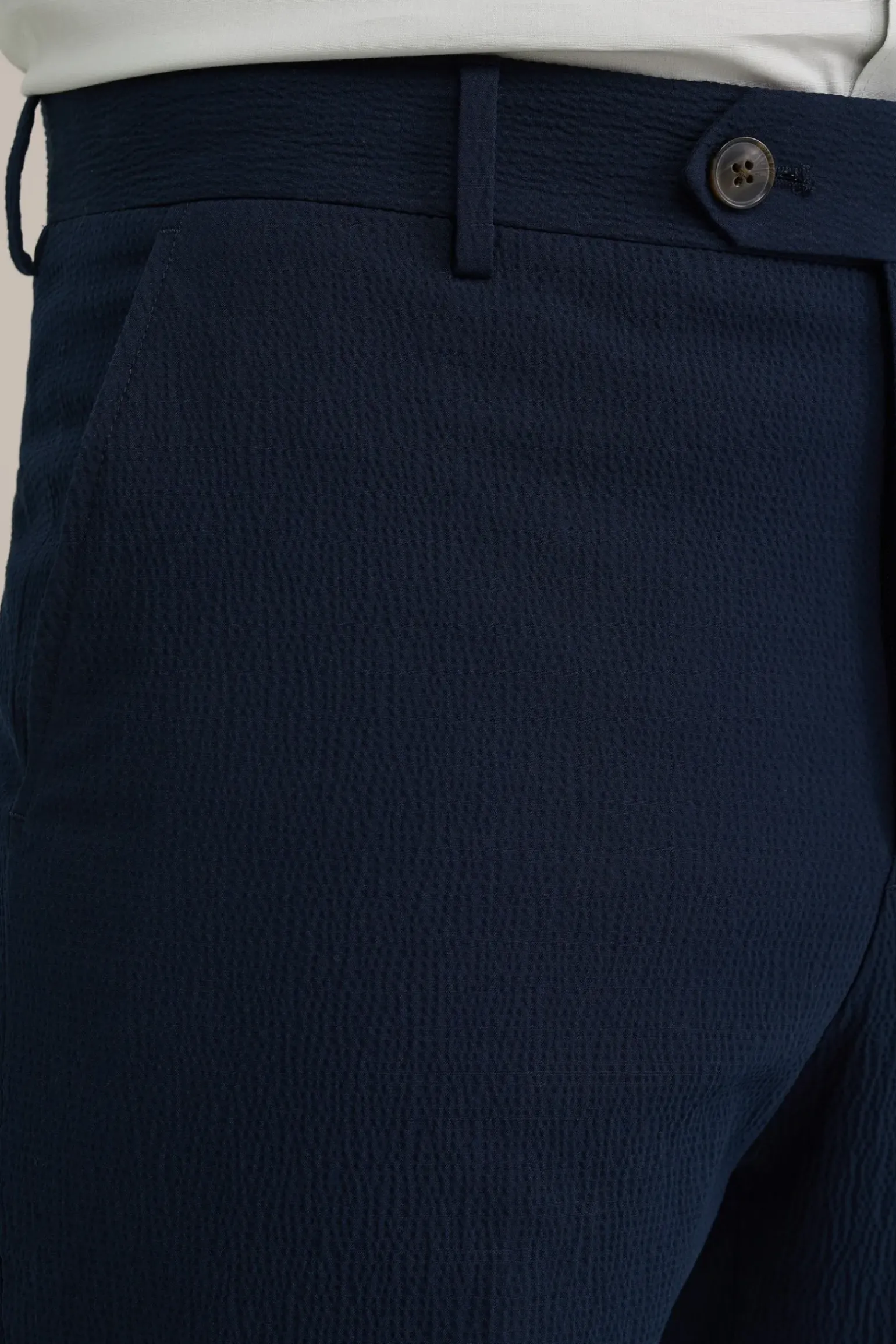 Slim fit seersucker pantalon