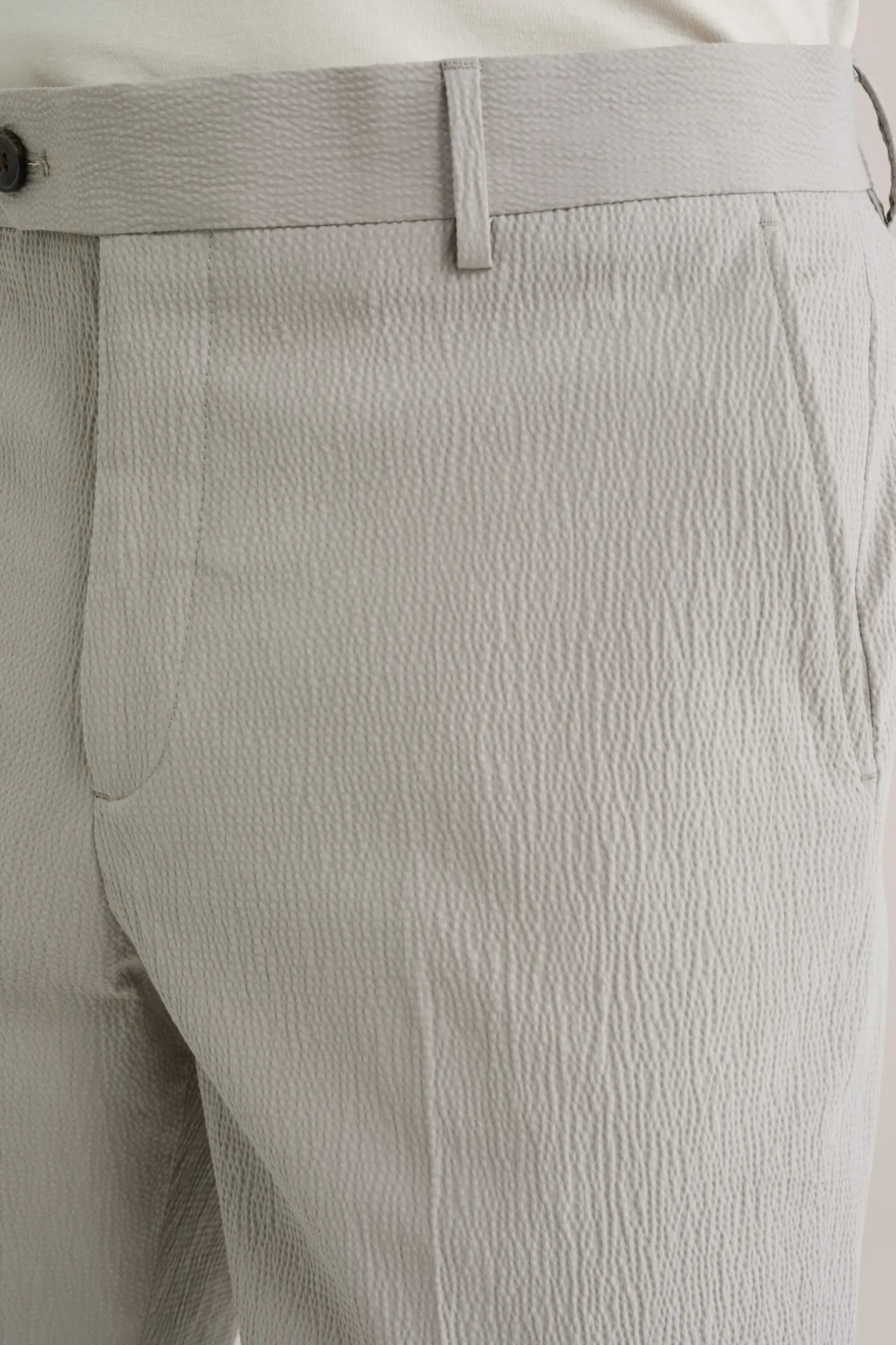 Slim fit seersucker pantalon