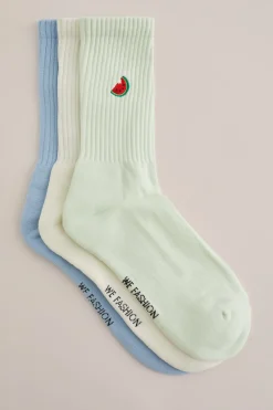 sokken met embroidery, 3-pack