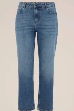 Straight fit jeans met stretch - Curve