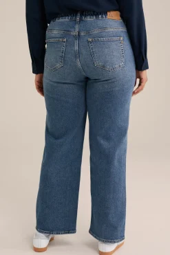Straight fit jeans met stretch - Curve