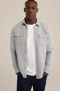 Tall fit gebreid smart overshirt van katoenmix