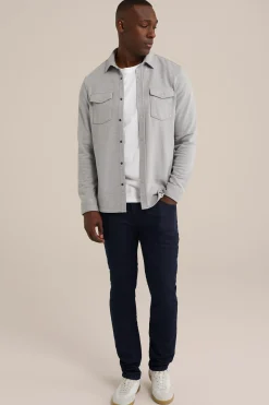 Tall fit gebreid smart overshirt van katoenmix