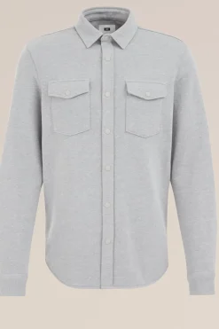 Tall fit gebreid smart overshirt van katoenmix