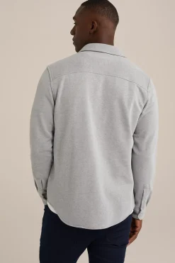 Tall fit gebreid smart overshirt van katoenmix