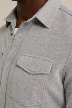 Tall fit gebreid smart overshirt van katoenmix