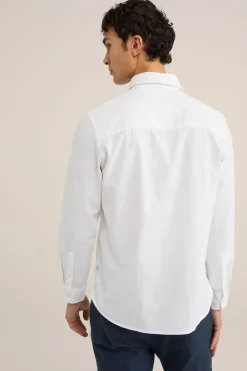 tall fit overhemd van linnenmix
