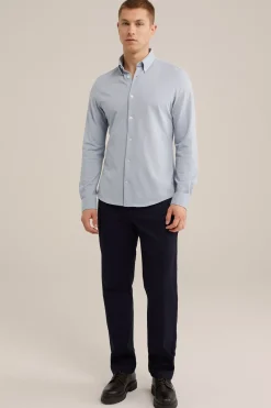 Tall fit overhemd van piqu&eacute;jersey