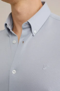 Tall fit overhemd van piqu&eacute;jersey