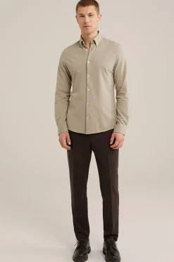 Tall fit overhemd van piqu&eacute;jersey