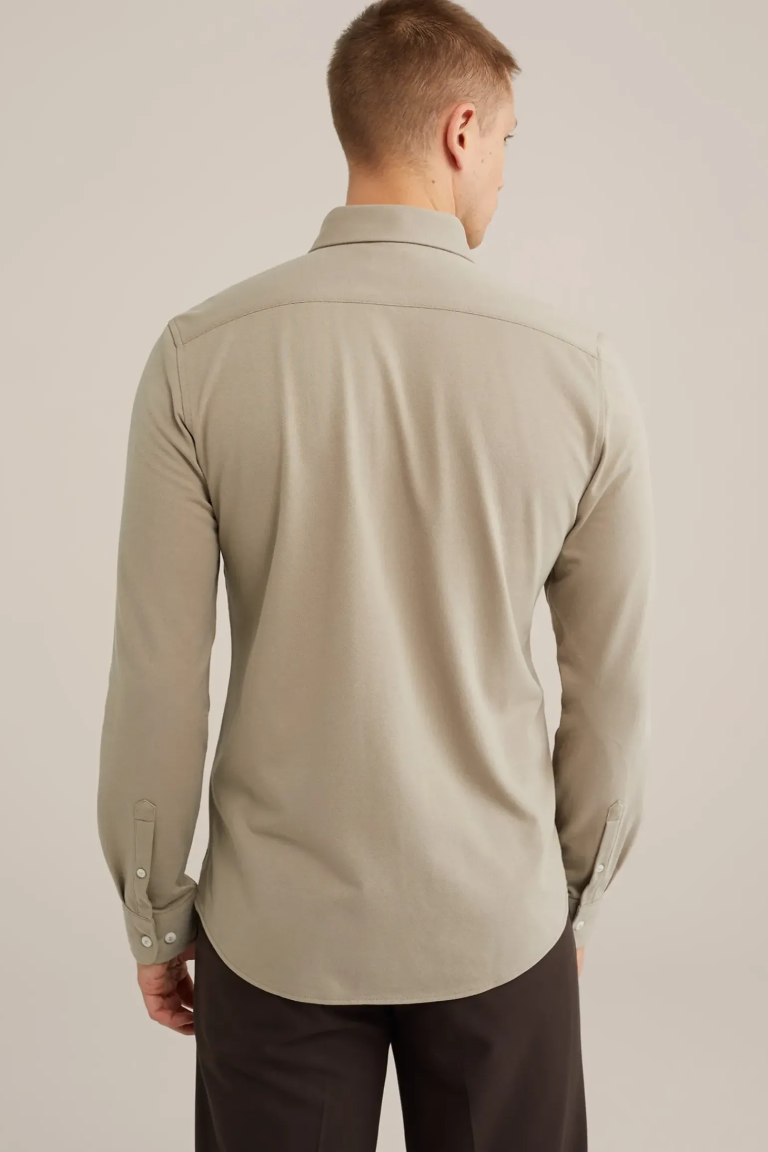 Tall fit overhemd van piquéjersey