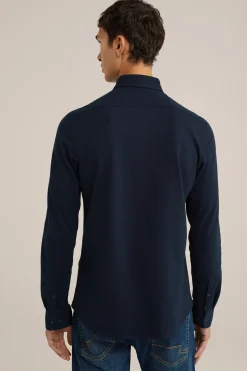 tall fit overhemd van piqu&eacute;jersey