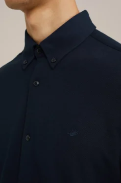tall fit overhemd van piqu&eacute;jersey