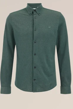Tall fit overhemd van piqu&eacute;jersey