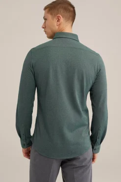 Tall fit overhemd van piqu&eacute;jersey