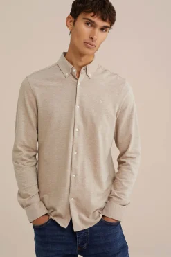 tall fit overhemd van piqu&eacute;jersey