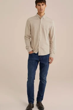 tall fit overhemd van piqu&eacute;jersey