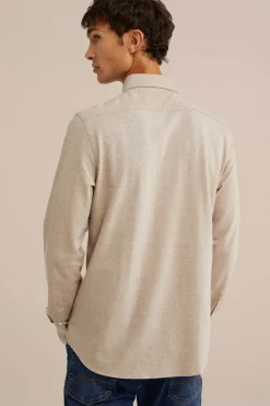 tall fit overhemd van piqu&eacute;jersey