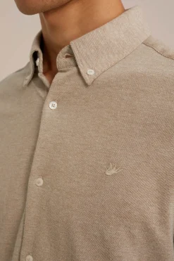 tall fit overhemd van piqu&eacute;jersey