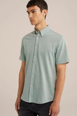 Tall fit overhemd van piquéjersey met stretch