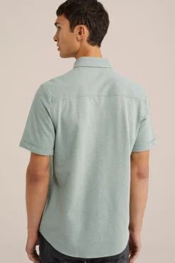 Tall fit overhemd van piqu&eacute;jersey met stretch