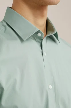 Tall fit overhemd van piqu&eacute;jersey met stretch