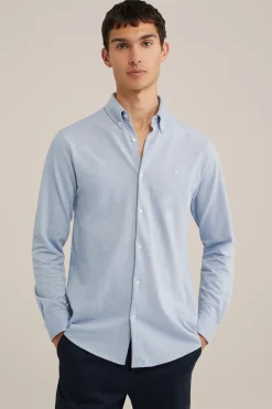 tall fit overhemd van piqu&eacute;jersey