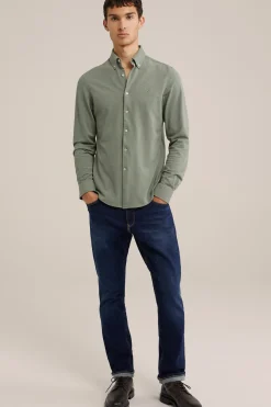 tall fit overhemd van piqu&eacute;jersey