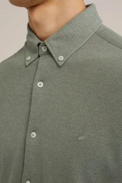 tall fit overhemd van piqu&eacute;jersey