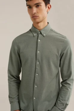 tall fit overhemd van piqu&eacute;jersey
