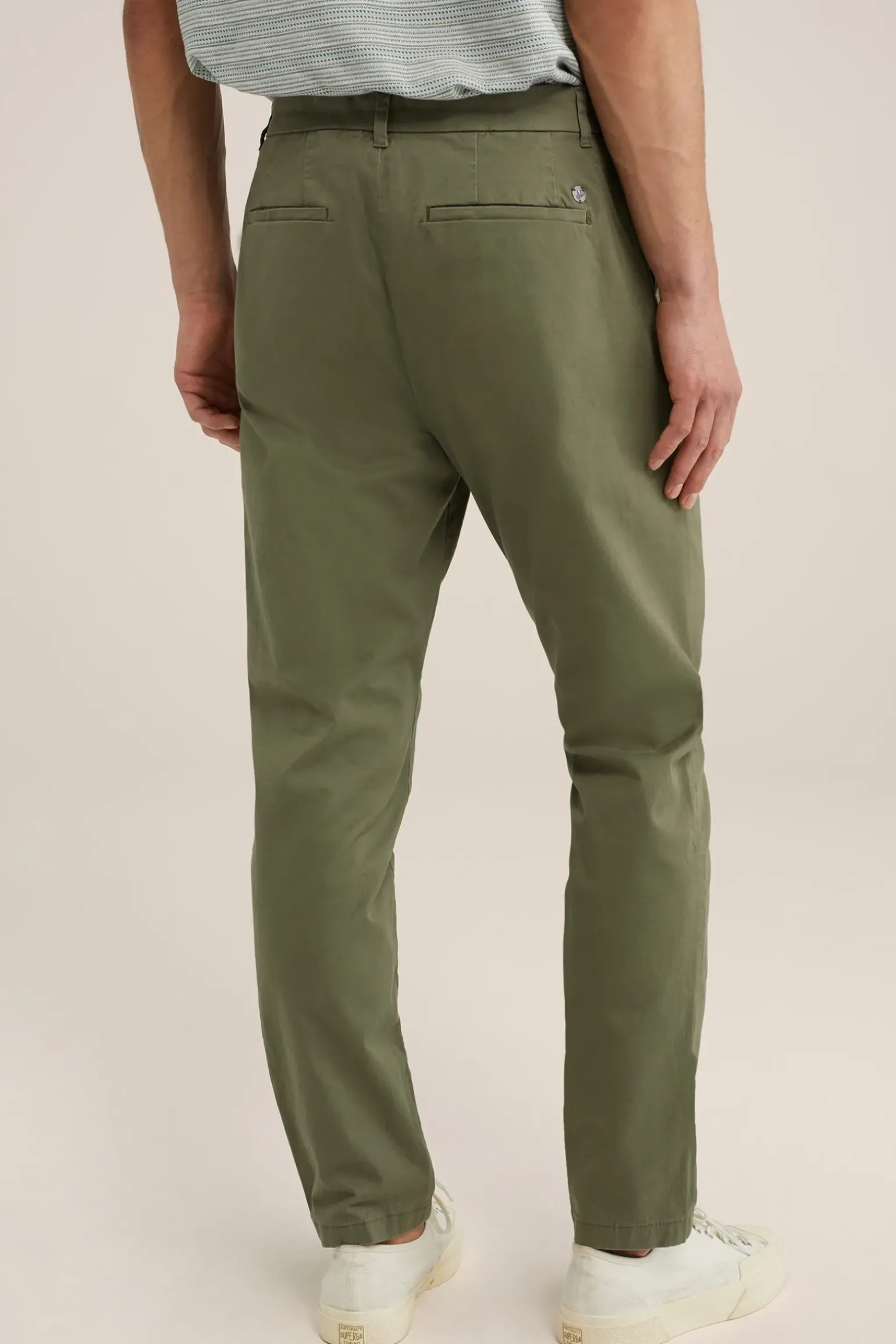 tapered fit chino met stretch