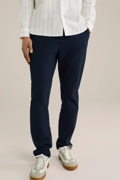 tapered seersucker pantalon