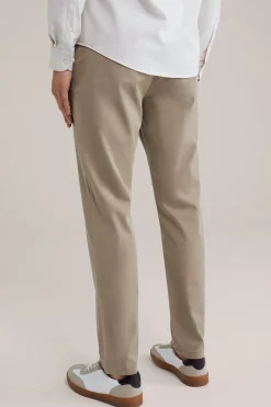 Tapered soft touch chino van katoen modalmix