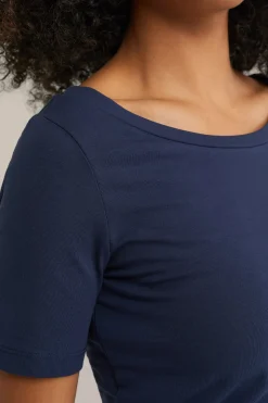 T-shirt met boothals