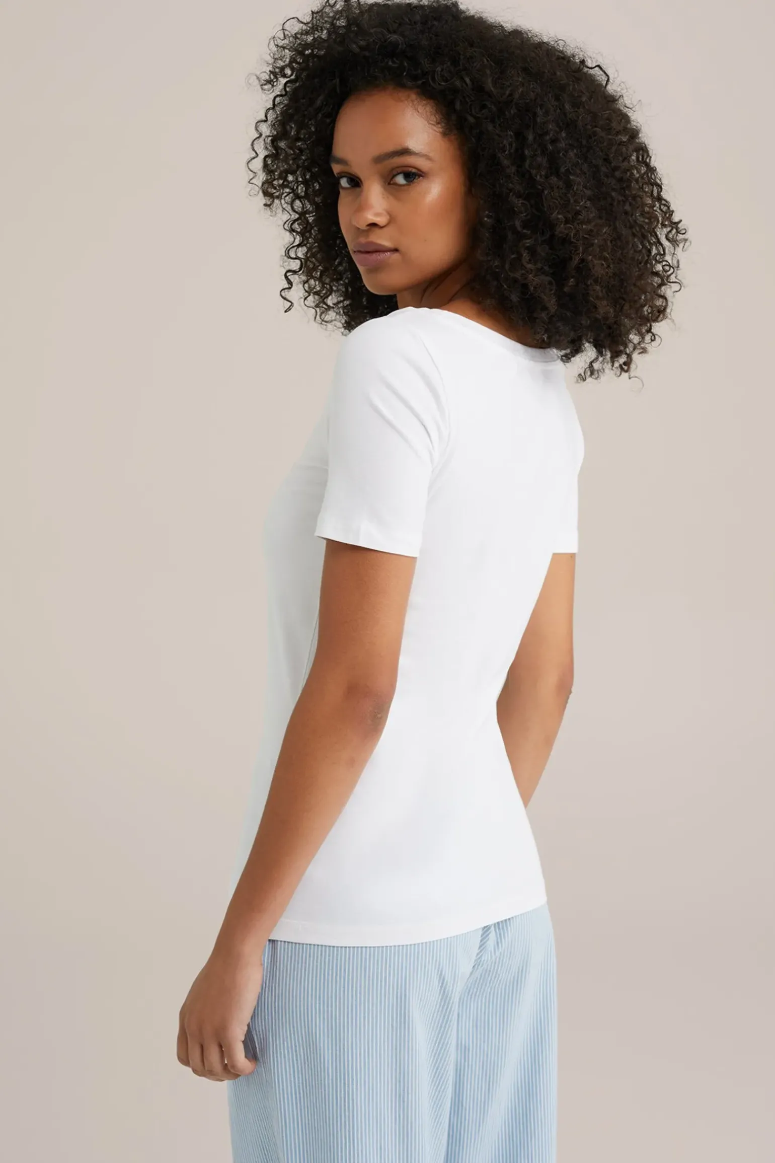 T-shirt met boothals