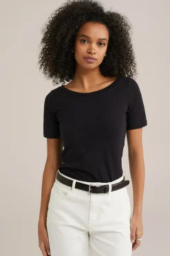 T-shirt met boothals