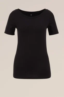 T-shirt met boothals