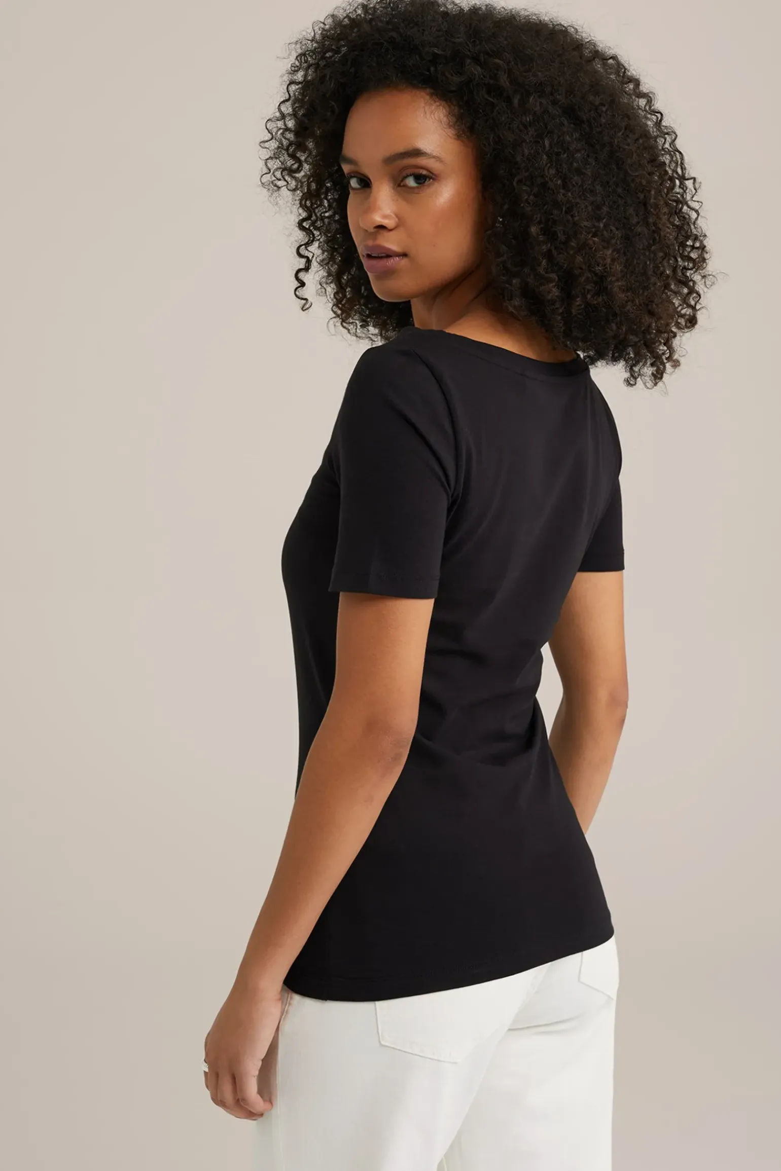 T-shirt met boothals