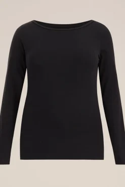 T-shirt met boothals- Curve