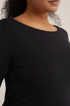 T-shirt met boothals- Curve