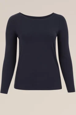 T-shirt met boothals- Curve