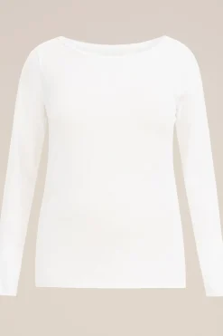 T-shirt met boothals- Curve