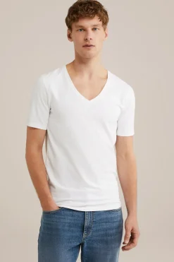 T-shirt met diepe V-hals