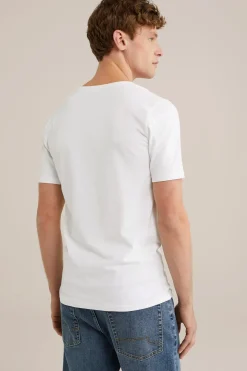 T-shirt met diepe V-hals