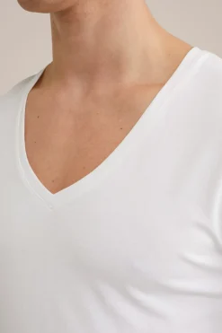 T-shirt met diepe V-hals