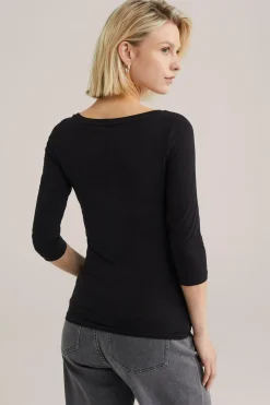 T-shirt met driekwart mouwen
