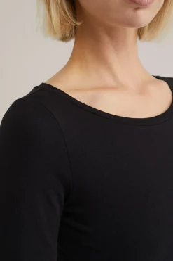 T-shirt met driekwart mouwen